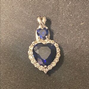 Sterling silver blue pendant 925